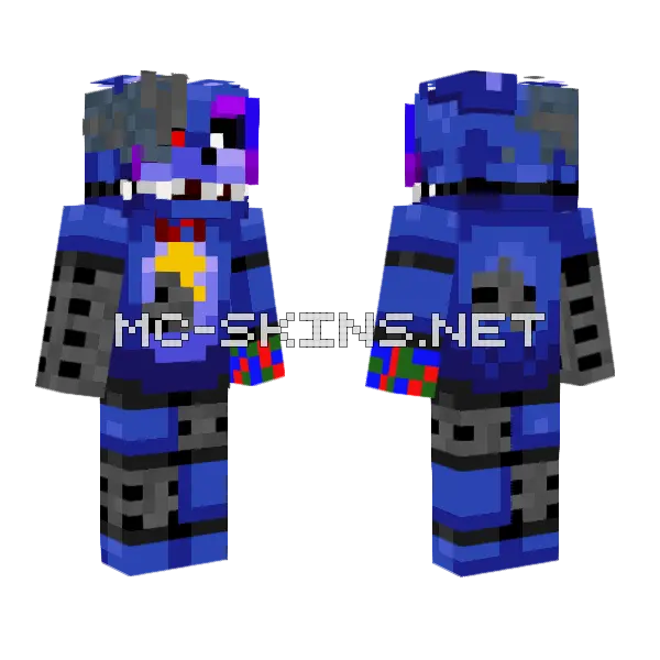 Withered Rock Star Bonnie Minecraft skin, front and back