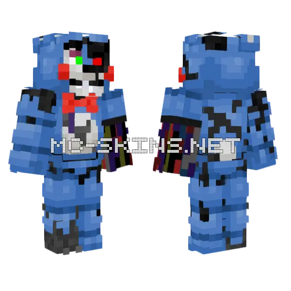 Withered Toy Bonnie Minecraft skin, front and back