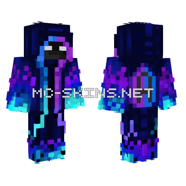 Wizard With Letter A Minecraft skin, front and back