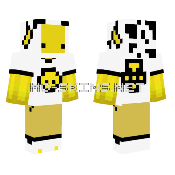 Wobbly Cow Minecraft skin, front and back
