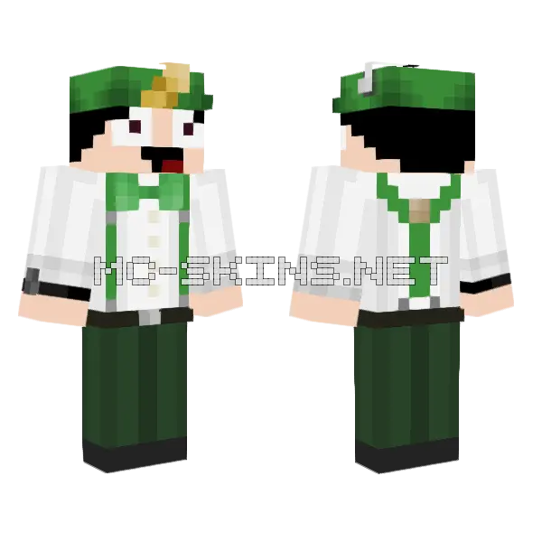 Woeegrn Green Outfit Minecraft skin, front and back