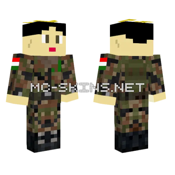 Wojsko Camo Soldier Minecraft skin, front and back