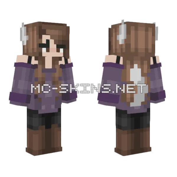 Wolf Girl Minecraft skin, front and back