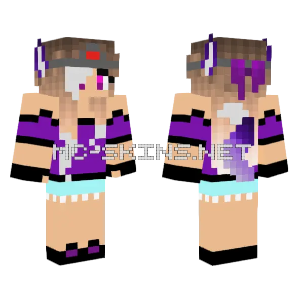 Wolf Girl 3 Minecraft skin, front and back