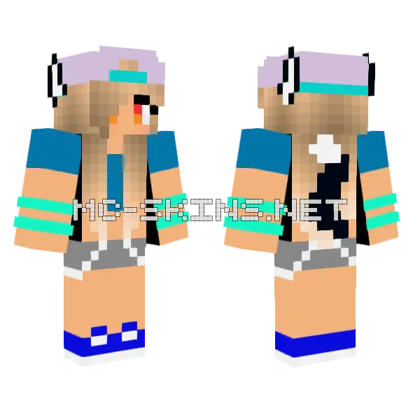 Wolf Girl Minecraft skin, front and back