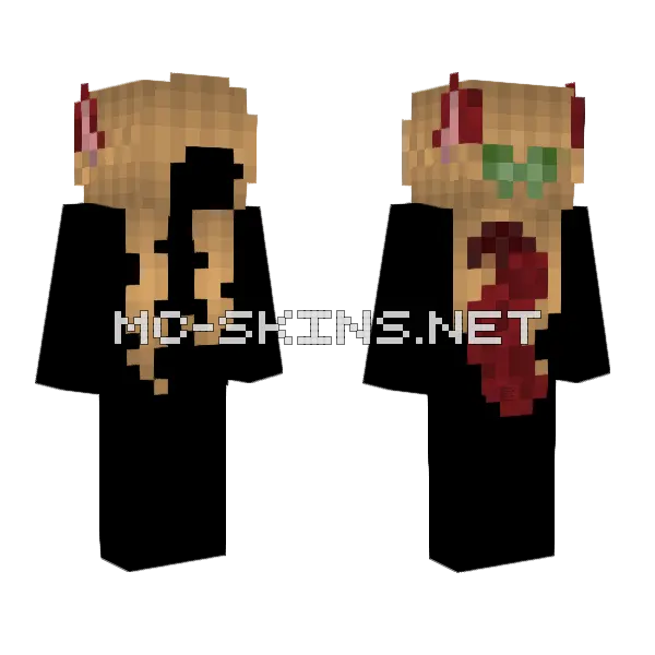 Wolf Girl Base Minecraft skin, front and back