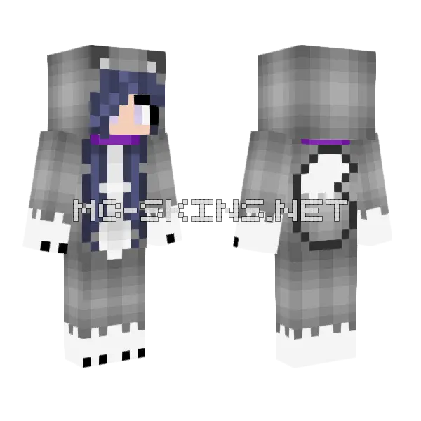 Wolf Hinata Minecraft skin, front and back