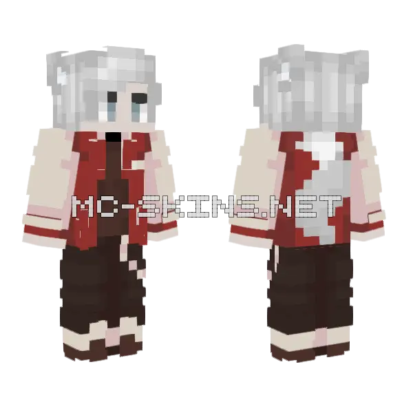 Wolf In School Uniform Minecraft skin, front and back