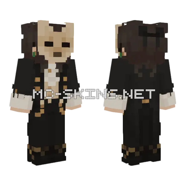 Wolf Mask Masquerade Minecraft skin, front and back