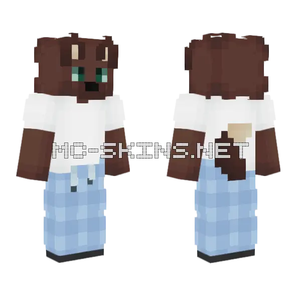 Wolf Pajama Skin Minecraft skin, front and back