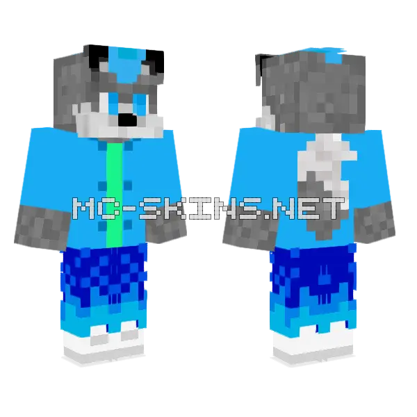 Wolf Remastered Minecraft skin, front and back