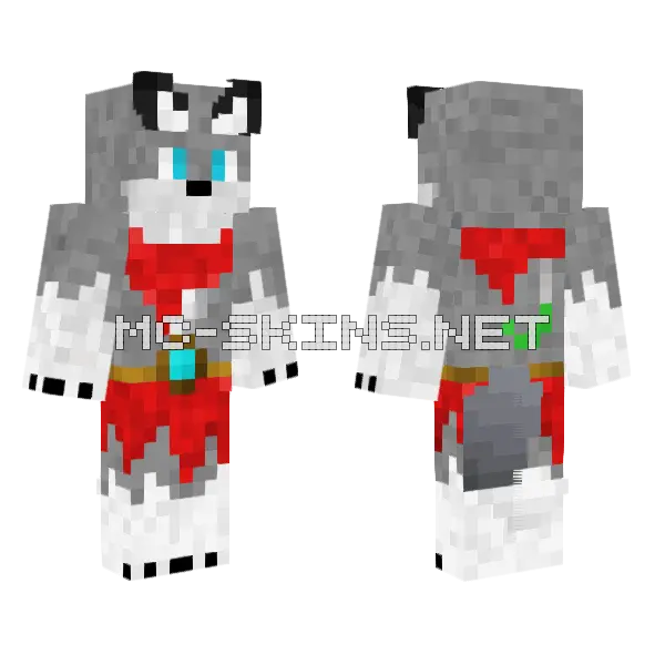 Wolf Warrior 2 Minecraft skin, front and back