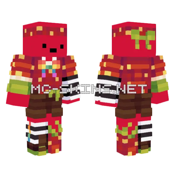 Wolfeei Red Team Biome Battle Minecraft skin, front and back