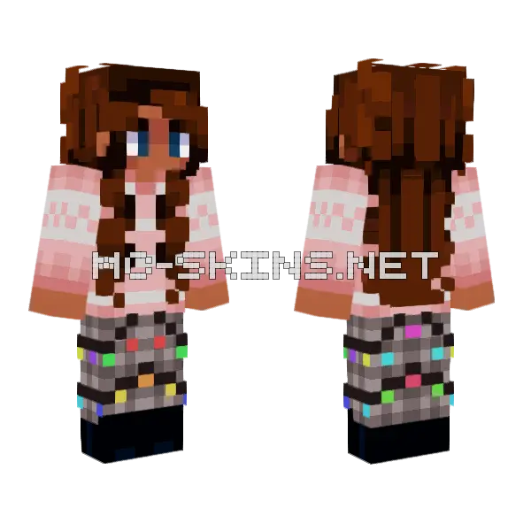 Wolfix Christmas Minecraft skin, front and back