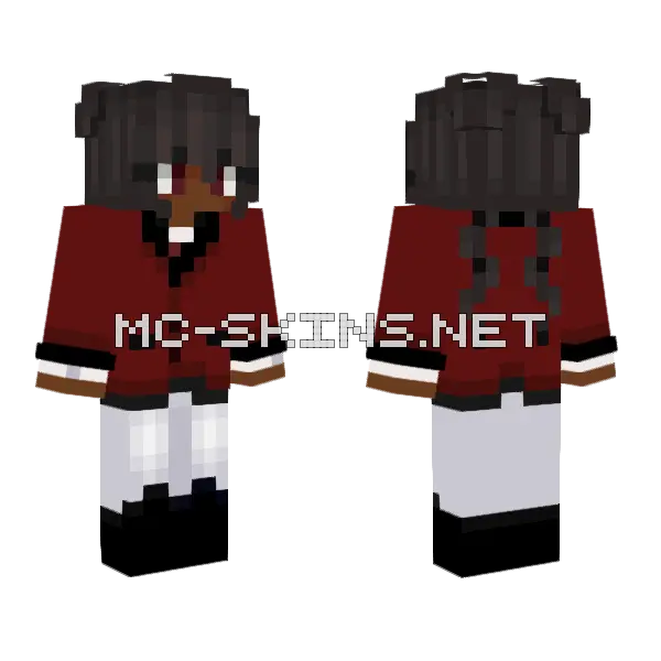 Wolfix Eventing Red Minecraft skin, front and back
