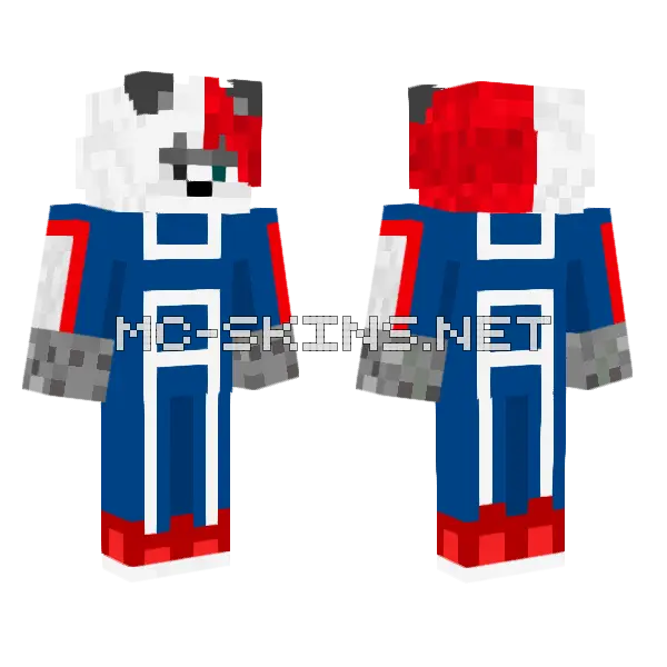 Wolfy Disguised As Todoroki Minecraft skin, front and back