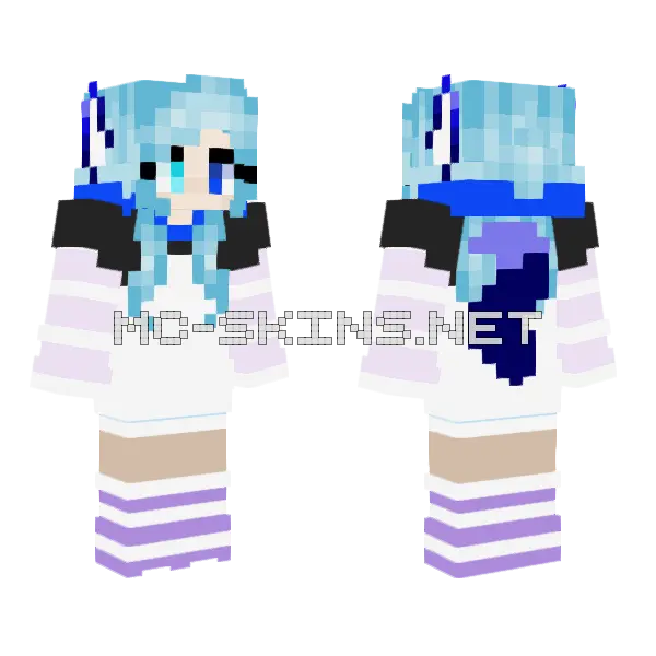 Wolfy Upgraded Minecraft skin, front and back