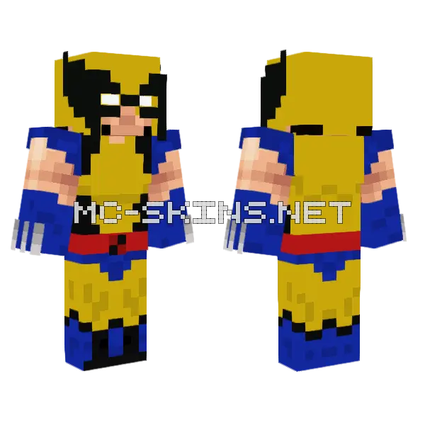 Wolverine Minecraft skin, front and back