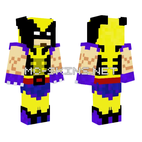 Wolverine Minecraft skin, front and back