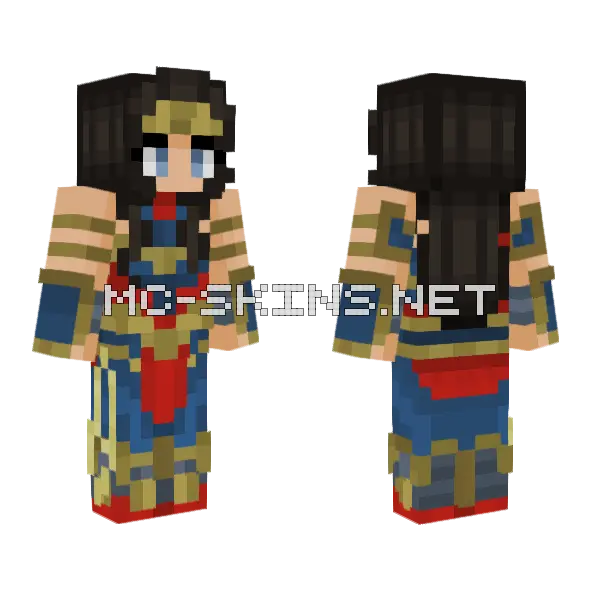 Wonder Woman Injustice 2 Minecraft skin, front and back