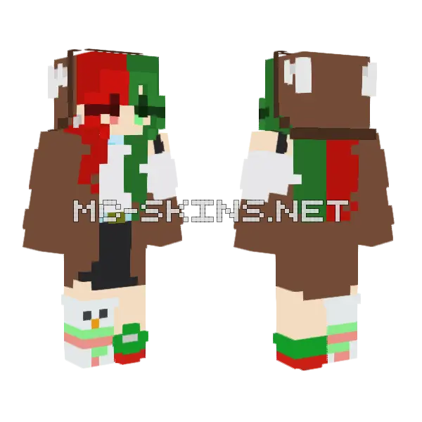 Wonderful Christmastime Minecraft skin, front and back