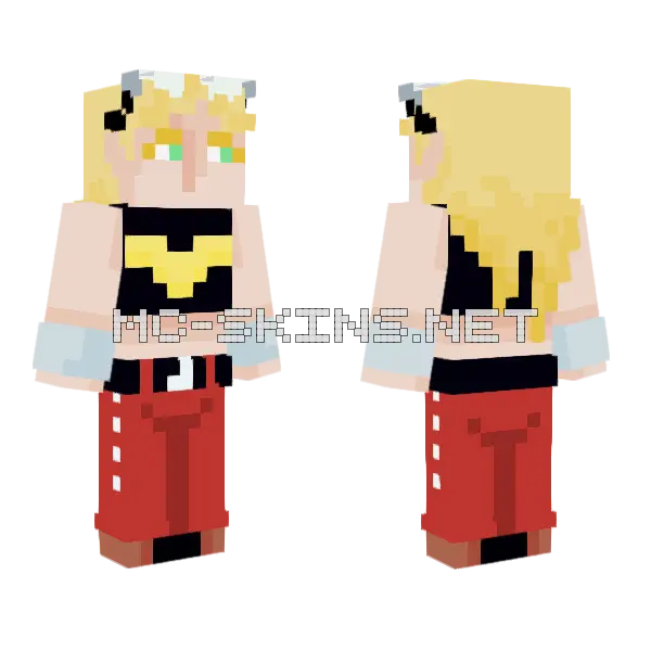 Wondergirl Cassie Sandsmark Minecraft skin, front and back
