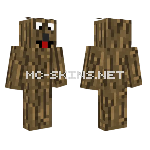 Wooden Corgi Minecraft skin, front and back