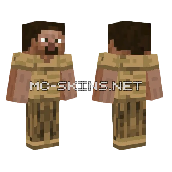 Wooden Scarecrow Man Minecraft skin, front and back