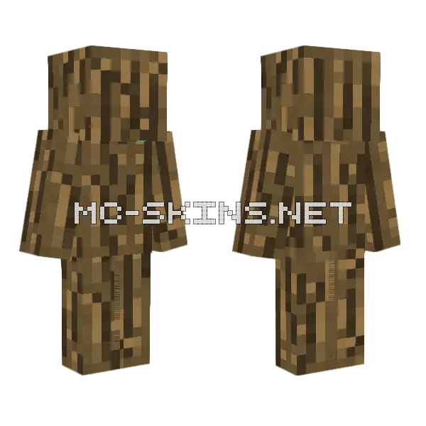 Wooden Tree Block Minecraft skin, front and back