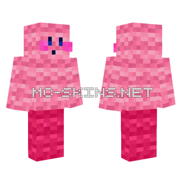 Woolly Kirby Minecraft skin, front and back