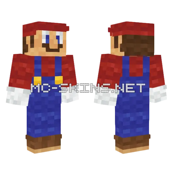 Woolly Mario Minecraft skin, front and back