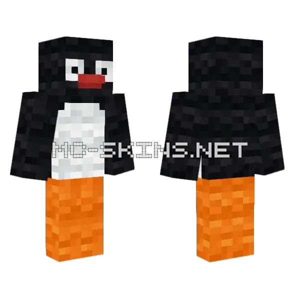 Woolly Pingu Minecraft skin, front and back