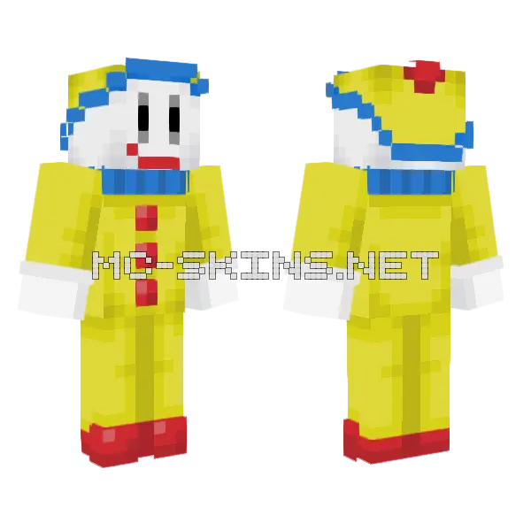 Woooahh Clown Minecraft skin, front and back