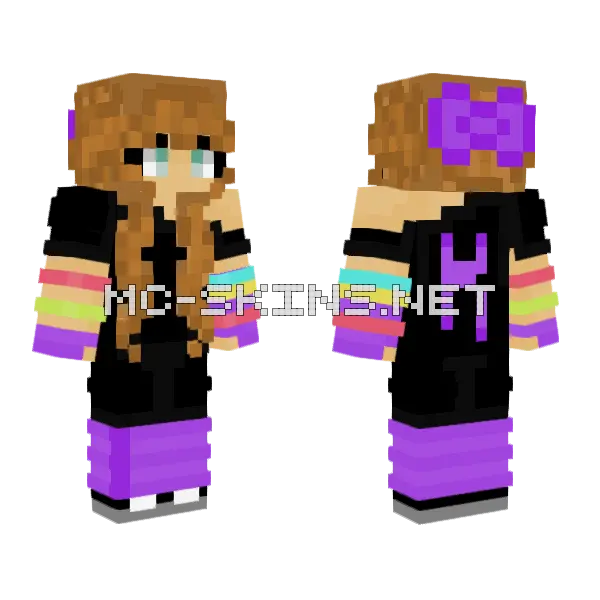 Workout Girl Minecraft skin, front and back