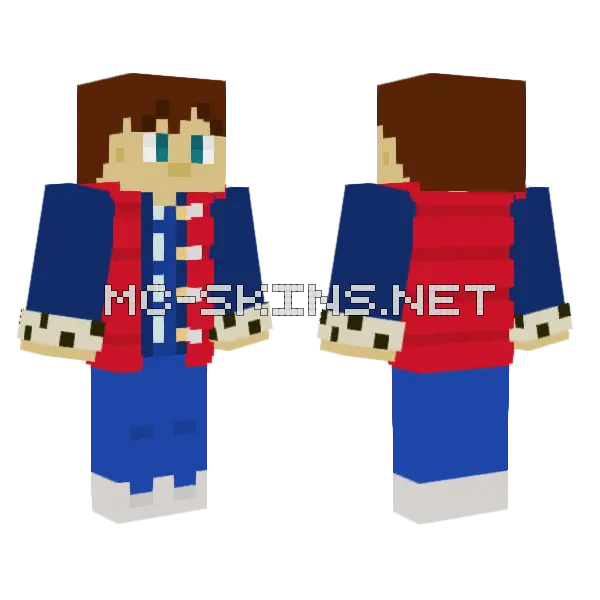 Worried Marty McFly Minecraft skin, front and back