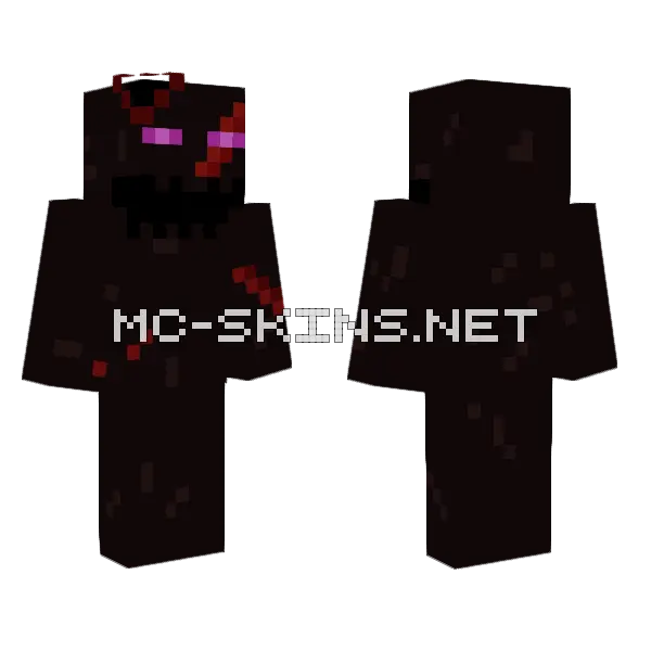 Wour Enderman Minecraft skin, front and back