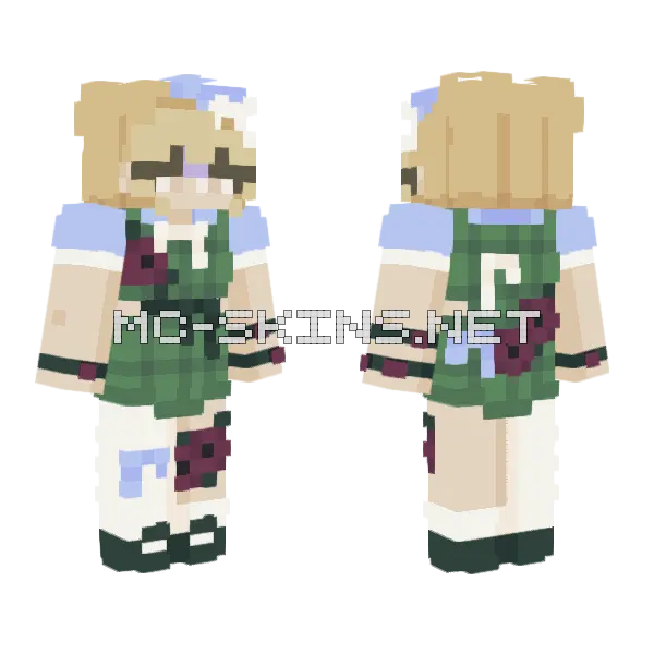 Wrapped Up In Bows Minecraft skin, front and back