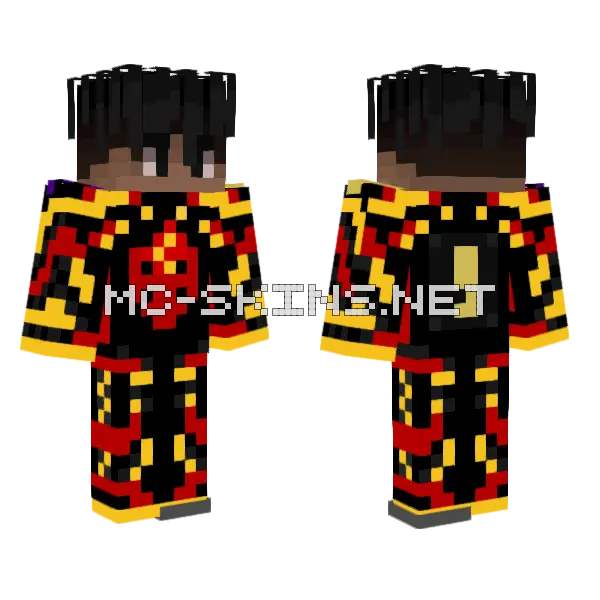 Wts Nr9 Red And Yellow Minecraft skin, front and back