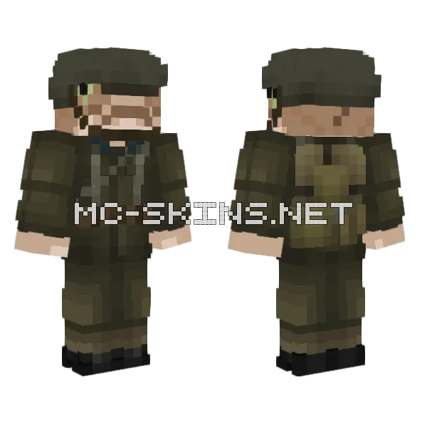 WW2 RoIastfish Minecraft skin, front and back