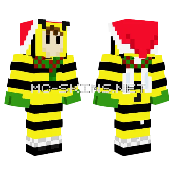 X Mas Buzz Minecraft skin, front and back