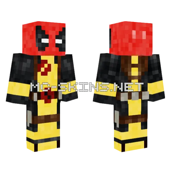 X Men Deadpool V2 Minecraft skin, front and back