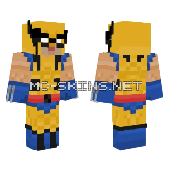 X Men Wolverine X Men 92 Minecraft skin, front and back