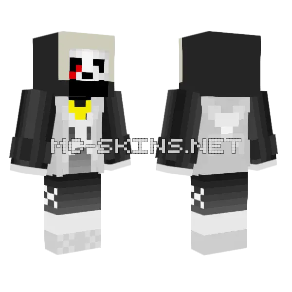 X Sans Minecraft skin, front and back