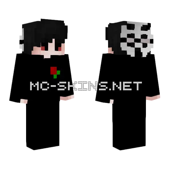 Xanderxs Black Hair Minecraft skin, front and back