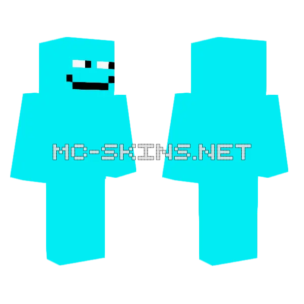 Xaviro Blue Blob Minecraft skin, front and back
