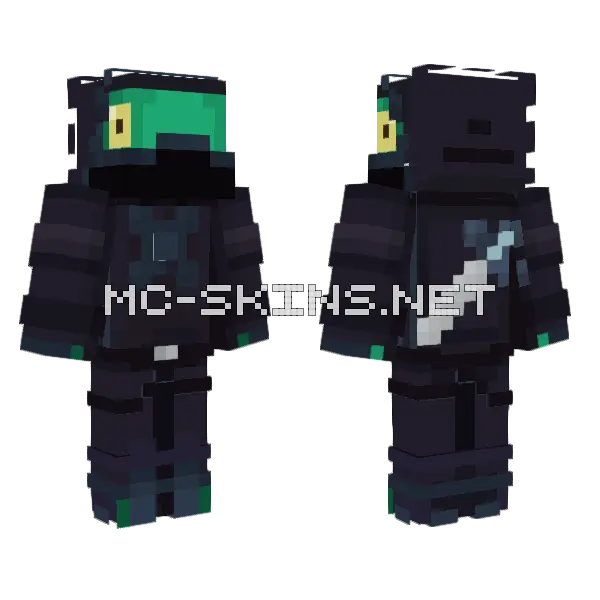 Xbox Knuffel Dino Ninja Outfit Minecraft skin, front and back