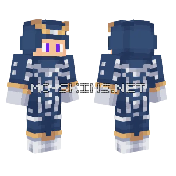 Xheymanu Wasser Krieger Minecraft skin, front and back