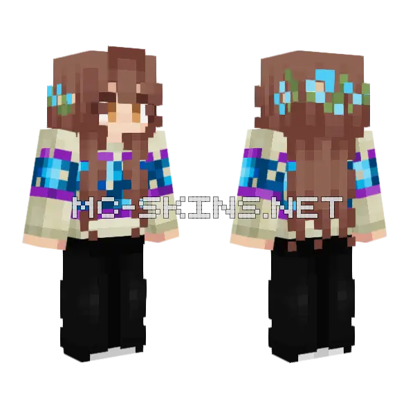 Xkatia Christmas Sweater Minecraft skin, front and back