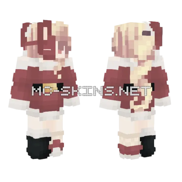 Xmas Bunny Girl Minecraft skin, front and back