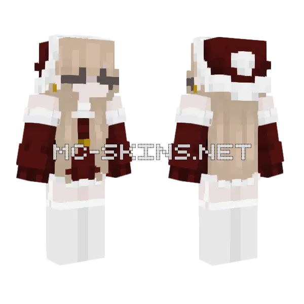 Xmas Egirl Minecraft skin, front and back